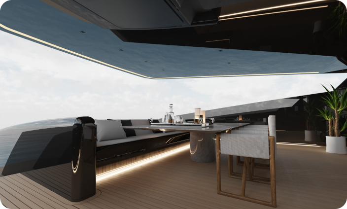 Luxury yacht interior